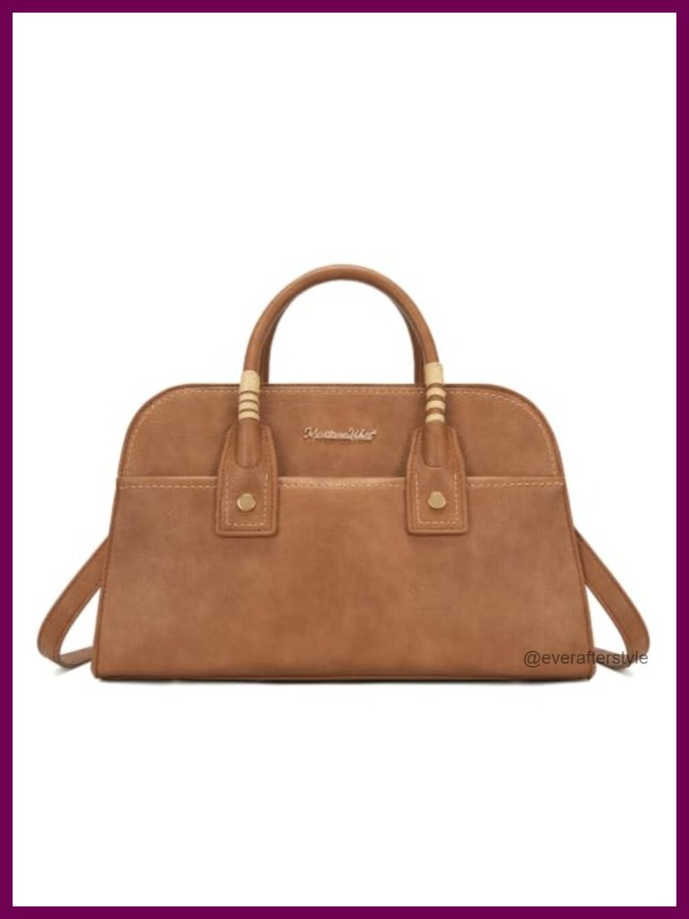 Structured Satchel Bag Women Top Handle Crossbody Purse Faux Leather